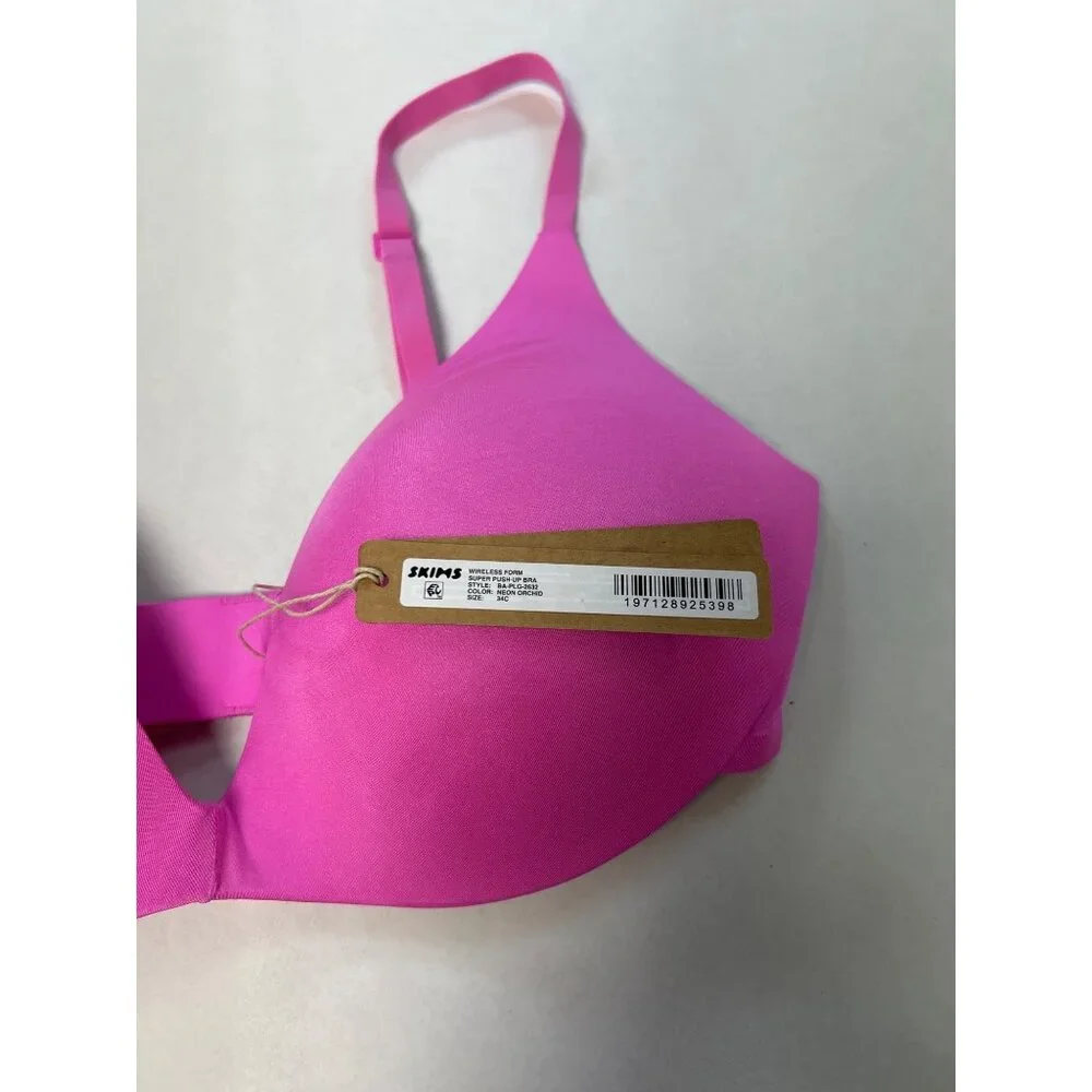 SKIMS Wireless Form Super Push-Up Bra Neon Orchid Size 34C NWT - Picture 6 of 7
